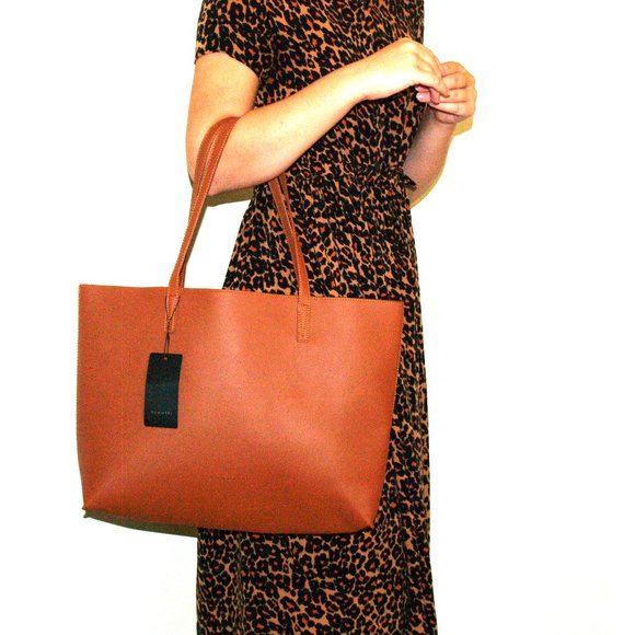 Bugatti Cognac Vegan Leather Tote Bag Style# TTE2289BU - Picture 1 of 10